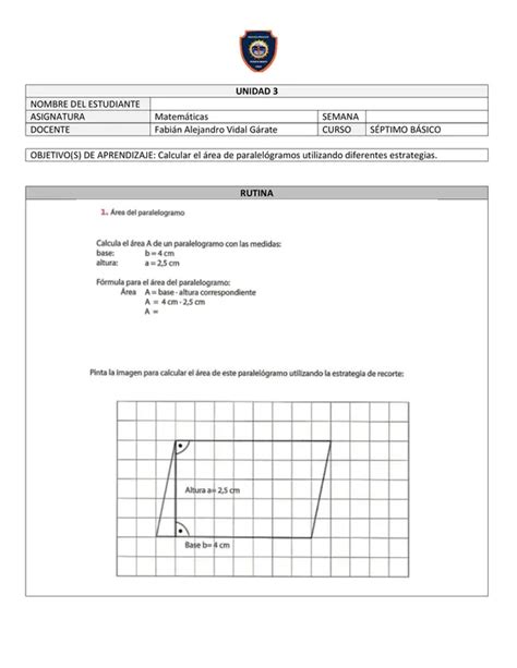 calcular el area de paralelogramos utilizando diferentes estrategias