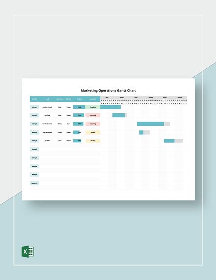 FREE Sample Marketing Gantt Chart Template - Excel