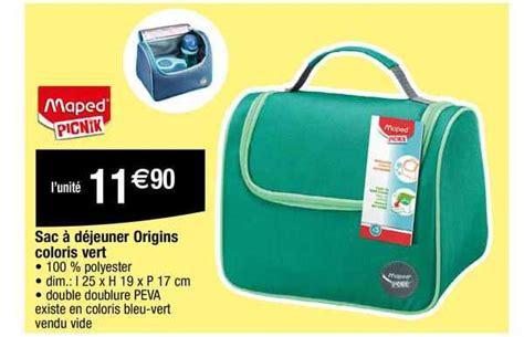 Promo Sac D Jeuner Origins Coloris Vert Maped Picnik Chez Migros