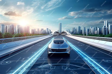 Premium Ai Image Autonomous Vehicles On Smart Highwaysfuture Vision City