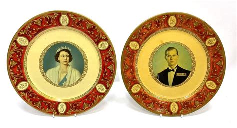 Lot Two Portland Ware Commemorative Plates Of Queen Elizabeth Ii