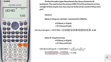 Fe Civil Review Permutations And Combinations Using Calculator Fx Es