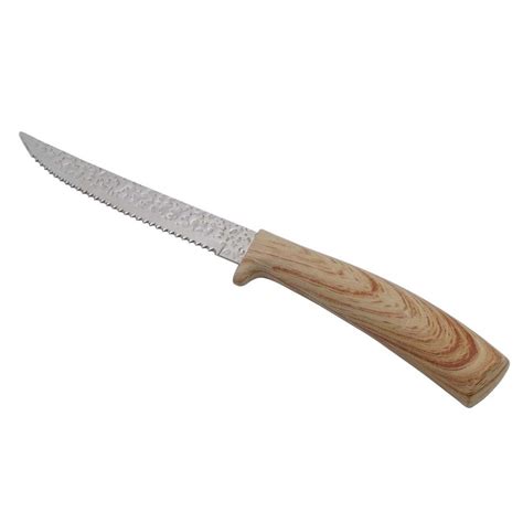 45 Inch Serrated Blade Steak Knife With Wood Grain Handle China