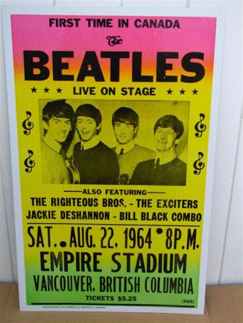 Vintage Beatles Concert Poster 1964 Vancouver Bc Etsy