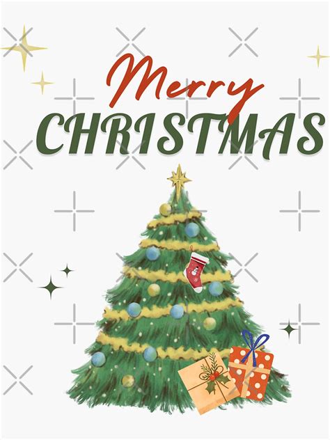 Merry Christmas Sticker For Sale By Arlichelman Redbubble