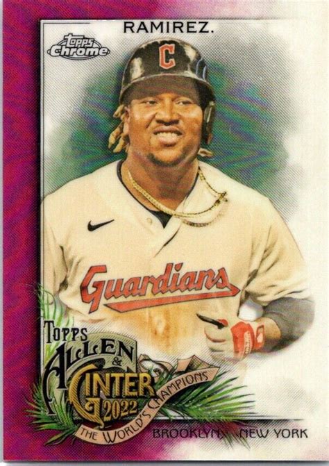 2022 Topps Allen And Ginter Chrome 87 Jose Ramirez Magenta Refractor