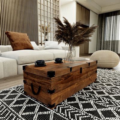 Loon Peak Carias Solid Wood Trunk Coffee Table Vintage Chest Coffee