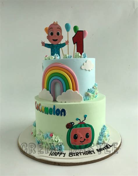 Cocomelon Theme Cake In Cream By Creme Castle