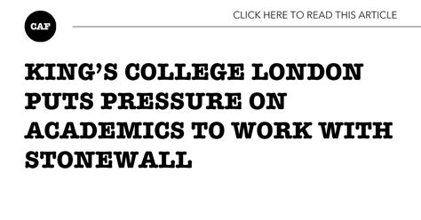 Kings College London Puts Pressure On Academics To Work With Stonewall Committee For Academic