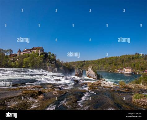 The Rhine Falls With Castle Running And Schl Ssli W Rth With