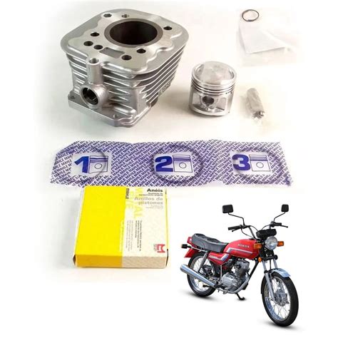 Kit Cilindro Camisa Pist O E Aneis Mahle Metal Leve Honda Cg Ml