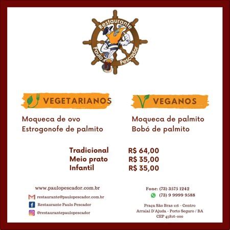 RESTAURANTE PAULO PESCADOR Arraial d Ajuda Menú Precios y