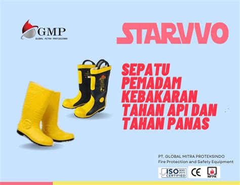 Sepatu Pemadam Kebakaran Tahan Api Tahan Panas Starvvo Fire Safety