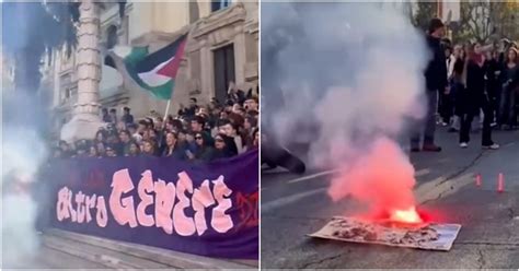 Roma In Migliaia Partecipano Al Corteo Di Non Una Di Meno Bruciata