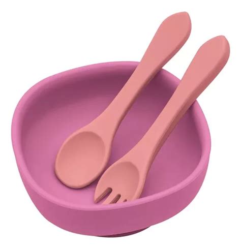 Prato Bowl Tigela De Silicone Ventosa Garfo E Colher Kababy MercadoLivre