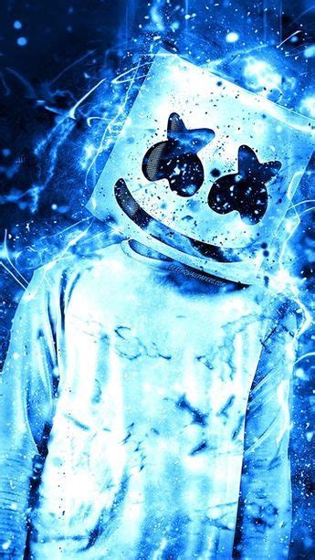 Download Wallpapers Marshmello 4k Blue Neon American Dj Superstars Fan