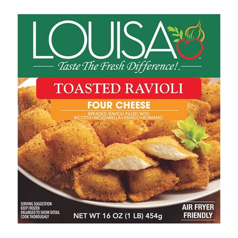 Louisa Four Cheese Toasted Ravioli 16 Ounce Box Frozen Pasta Meal