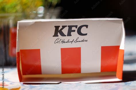 Tyumen, Russia-May 03, 2023: KFC logo restaurant. KFC is popular fast ...