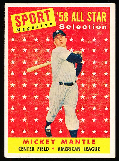 Lot Detail 1958 Topps Baseball 487 Mickey Mantle All Star