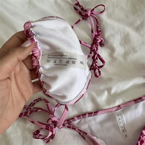 Pink Floral Bikini Set Great Condition Depop