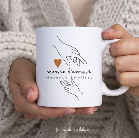 Mug personnalisé Mamie d amour Le Monde de Bibou