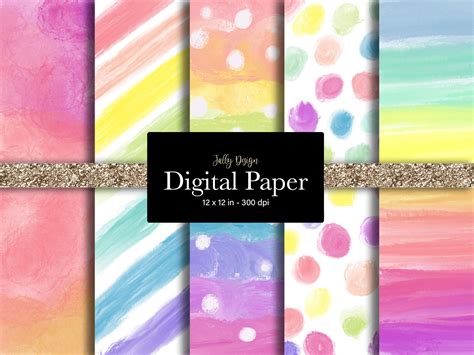 Watercolor Rainbow Digital Paper Graphic by jallydesign · Creative Fabrica