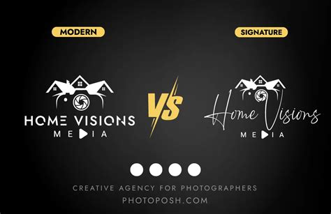 Modern Vs Signature Style Photography Logo Ideas Photoposh