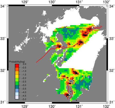 Volcanic hazard map for Extensional and Southern arc domains displaying ...