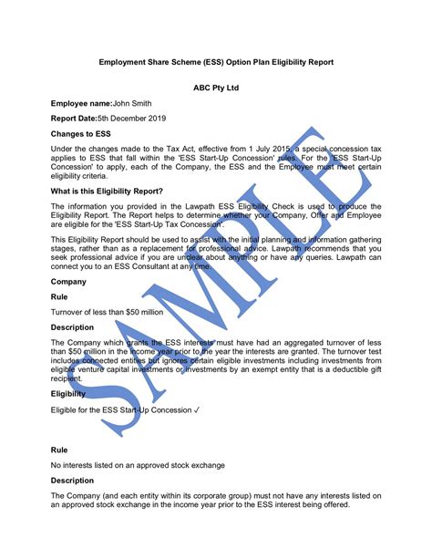 Eligibility Check - Free Template | Sample - Lawpath