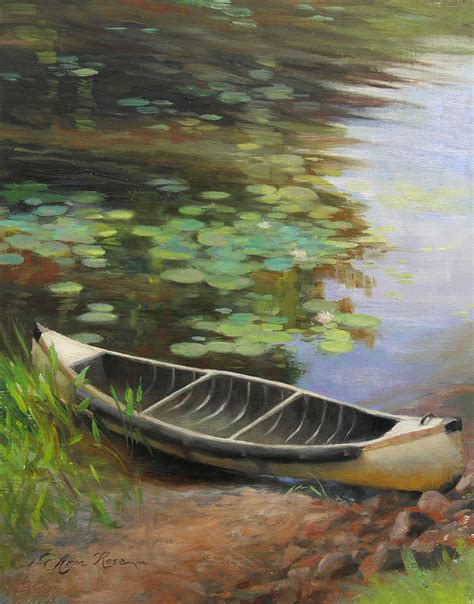 Old Canoe Painting by Anna Rose Bain