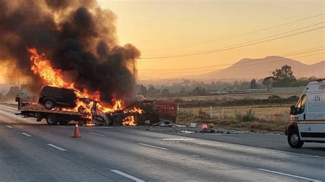 Choque e incendio provoca cierre de la México Querétaro México Ya