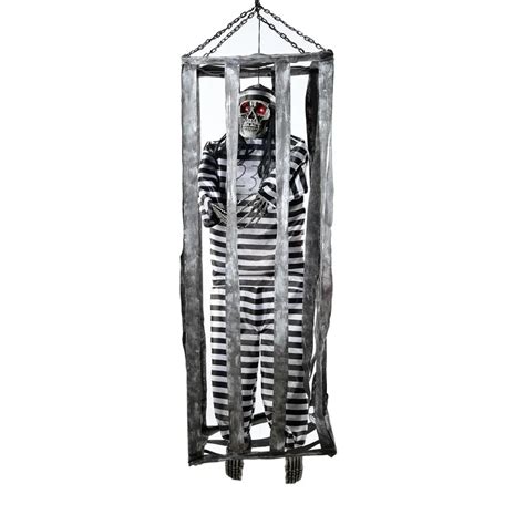 Boneco Caveira Escobar Decoração Halloween Som E Luz 165cm