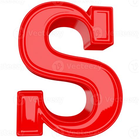 Red Letter S Font 3d Render 36306921 Png