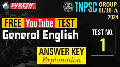 TNPSC GROUP II IIA GENERAL ENGLISH Free Test 01 ANSWER KEY