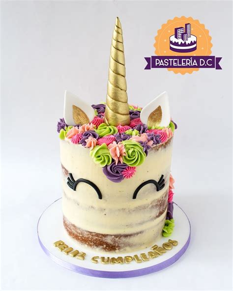 Torta Semi Desnuda Con Dise O De Unicornio Unicorn Semi Naked Cake