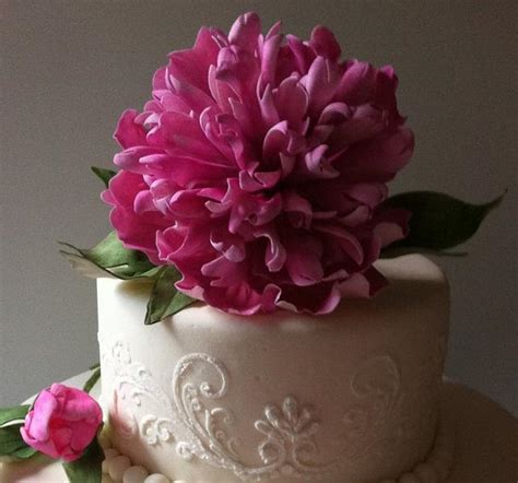 Sugarpaste Gumpaste Double Peony Decorated Cake By Anne CakesDecor