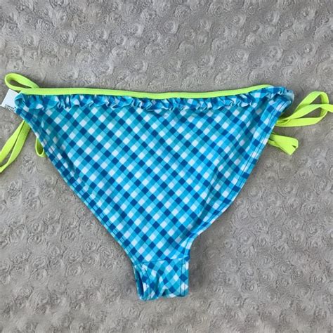 U S Polo Assn Swim Us Polo Assn String Bikini Swim Bottoms Gingham Poshmark