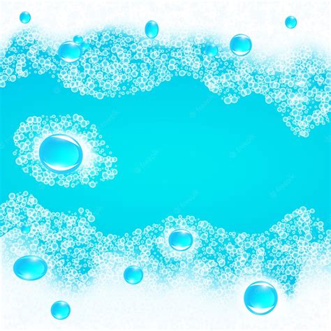 Premium Vector Soap Foam Overlying On The Background Of A Blue Water