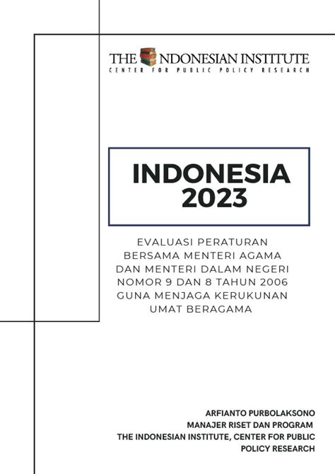 Evaluasi Peraturan Bersama Menteri Agama Dan Menteri Dalam Negeri Nomor