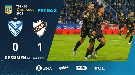 Torneobinance Fecha 2 Resumen De Vélez Platense Youtube