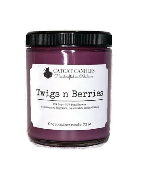 Twigs N Berries Lightly Scented 8 Oz Candle Candles For Etsy