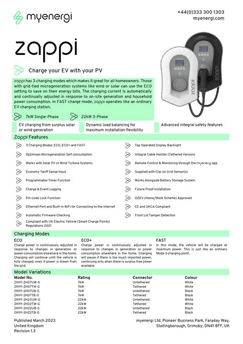 Myenergi Zappi H Tb G Eco Smart Ev Charge Points Installation Guide