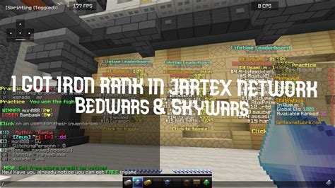 I Got Iron Rank In Jartexnetwork Bedwars And Skywars Youtube