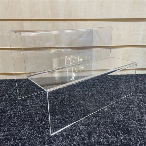 2 Step Acrylic Display Stand Clear Perspex Shop Shoe 2 Tier Riser