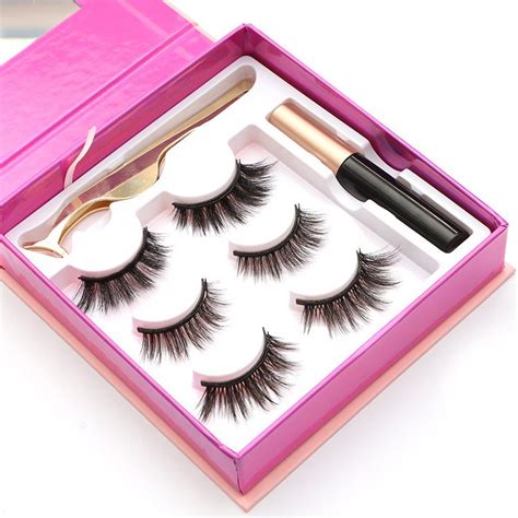 Factory Price Magnetic False Mink Lashes 3D Eyeliner Set Magnetic