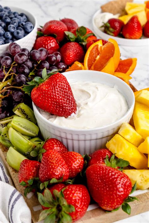 Easy 2 Ingredient Fruit Dip Recipe With Cream Cheese Simplified Chef