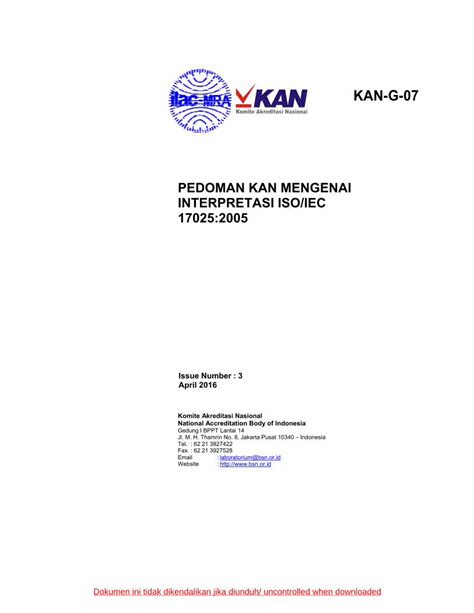 PDF PEDOMAN KAN MENGENAI INTERPRETASI ISO IEC 17025 2005 DOKUMEN TIPS