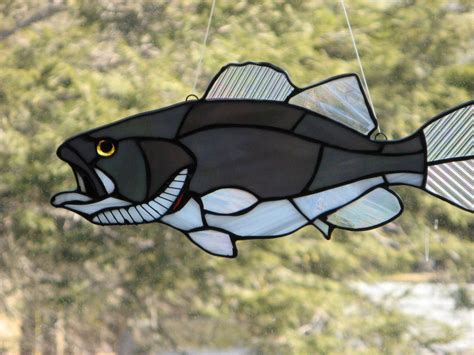 Buy Hand Crafted Striped Large Mouth Bass Stained Glass Art Made To