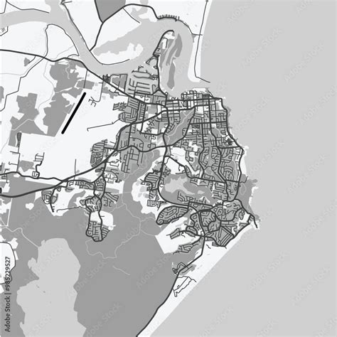 Map Of Port Macquarie In Australia In Grayscale Contains Layered