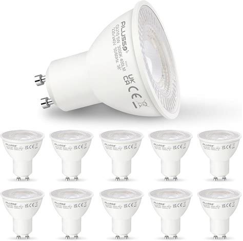 Alusso Lihgting Gu10 Led Bulbs Warm White 3000k 5w 400lm 50w Halogen